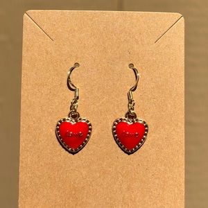 Gold 925 handmade heart earrings